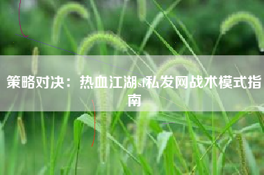 策略对决：热血江湖sf私发网战术模式指南