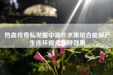 热血传奇私发服中哪些水果组合能够产生连环观众欢呼效果