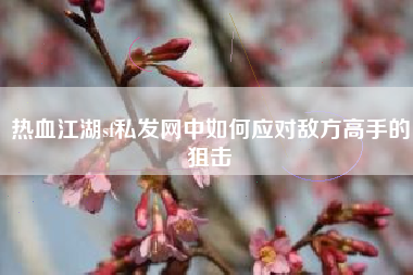 热血江湖sf私发网中如何应对敌方高手的狙击