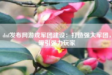 dnf发布网游戏军团建设：打造强大军团，吸引强力玩家