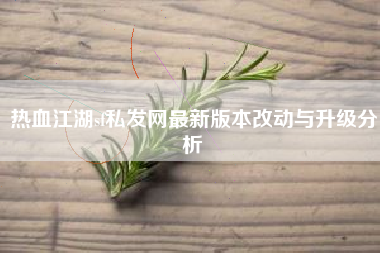 热血江湖sf私发网最新版本改动与升级分析