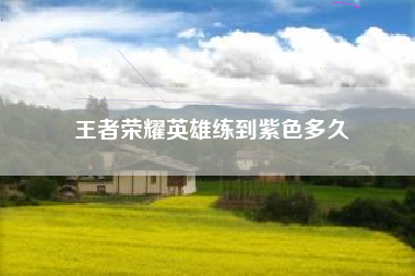 王者荣耀英雄练到紫色多久