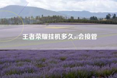 王者荣耀挂机多久ai会接管