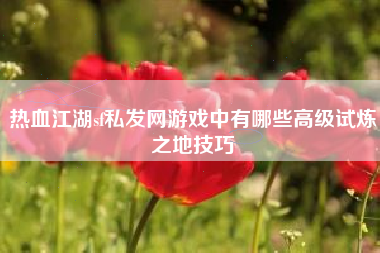 热血江湖sf私发网游戏中有哪些高级试炼之地技巧