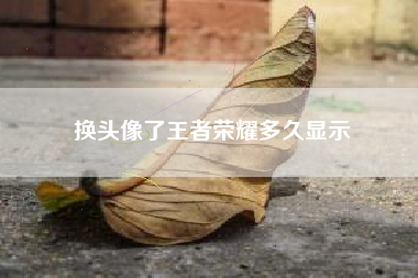 换头像了王者荣耀多久显示