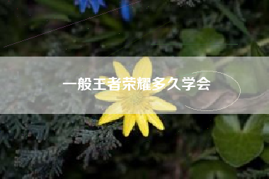 一般王者荣耀多久学会