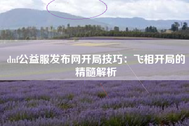 dnf公益服发布网开局技巧：飞相开局的精髓解析
