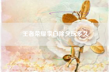 王者荣耀李白除夕玩多久