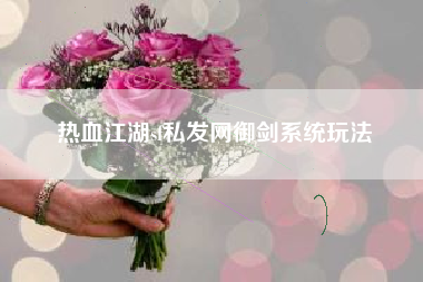 热血江湖sf私发网御剑系统玩法