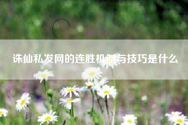诛仙私发网的连胜机制与技巧是什么