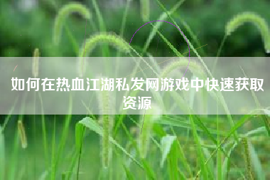 如何在热血江湖私发网游戏中快速获取资源
