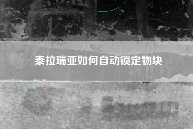 泰拉瑞亚如何自动锁定物块