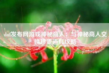 dnf发布网游戏神秘商人：与神秘商人交换珍贵道具攻略