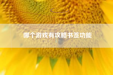 哪个游戏有攻略书签功能