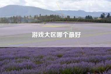 游戏大区哪个最好