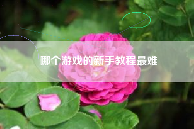 哪个游戏的新手教程最难