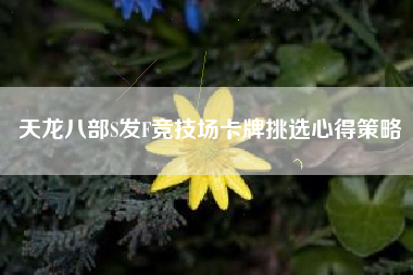 天龙八部S发F竞技场卡牌挑选心得策略