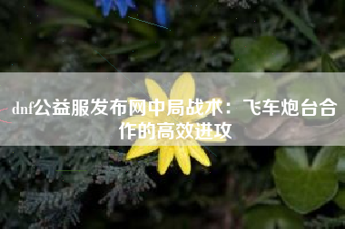 dnf公益服发布网中局战术：飞车炮台合作的高效进攻