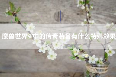 魔兽世界SF中的传奇装备有什么特殊效果