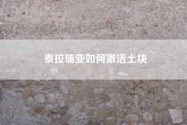 泰拉瑞亚如何激活土块