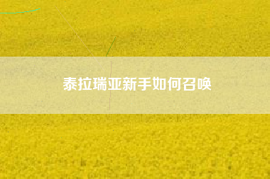 泰拉瑞亚新手如何召唤