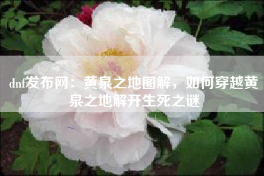 dnf发布网：黄泉之地图解，如何穿越黄泉之地解开生死之谜
