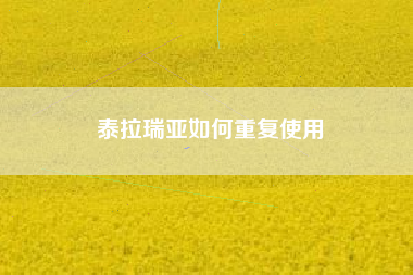 泰拉瑞亚如何重复使用