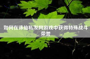 如何在诛仙私发网游戏中获得特殊战斗荣誉