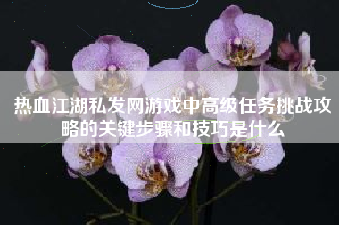 热血江湖私发网游戏中高级任务挑战攻略的关键步骤和技巧是什么
