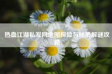热血江湖私发网地图探险与秘境解谜攻略