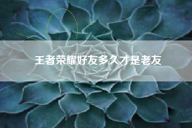 王者荣耀好友多久才是老友