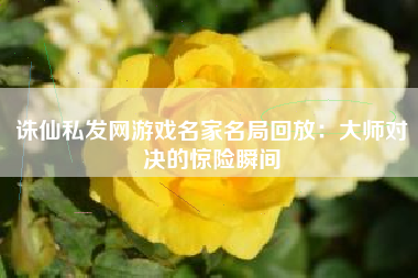诛仙私发网游戏名家名局回放：大师对决的惊险瞬间