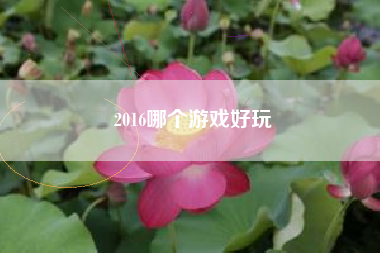 2016哪个游戏好玩