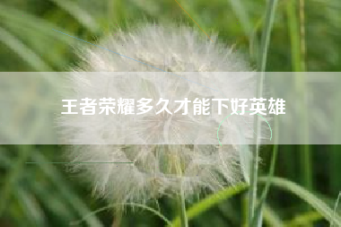 王者荣耀多久才能下好英雄