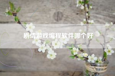 剧情游戏编程软件哪个好