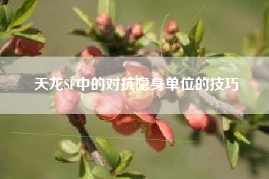 天龙SF中的对抗隐身单位的技巧