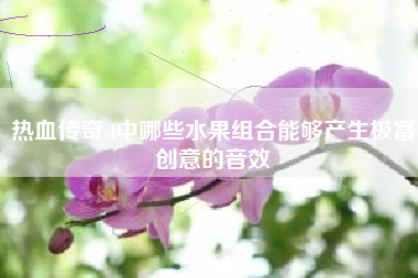 热血传奇sf中哪些水果组合能够产生极富创意的音效