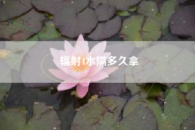 辐射4水隔多久拿