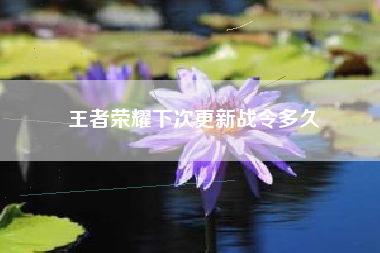 王者荣耀下次更新战令多久