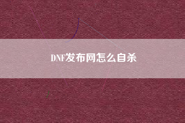 DNF发布网怎么自杀