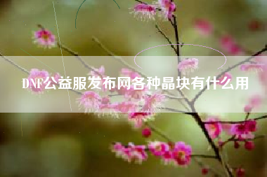 DNF公益服发布网各种晶块有什么用