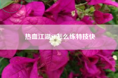 热血江湖SF怎么练特技快