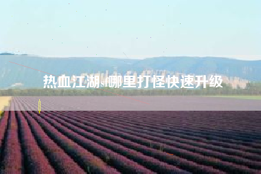 热血江湖sf哪里打怪快速升级