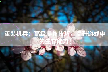 重装机兵：高级操作技巧，提升游戏中的生存能力！
