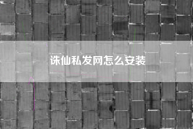 诛仙私发网怎么安装