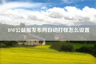 DNF公益服发布网自动打怪怎么设置
