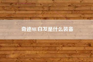 奇迹MU白发是什么装备