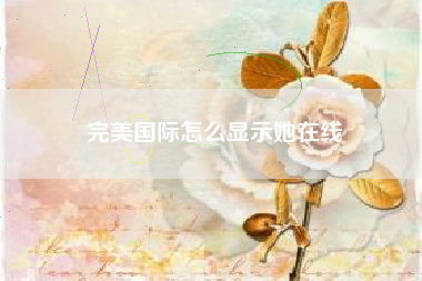 完美国际怎么显示她在线