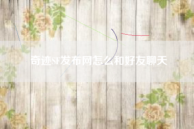 奇迹SF发布网怎么和好友聊天