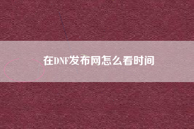 在DNF发布网怎么看时间